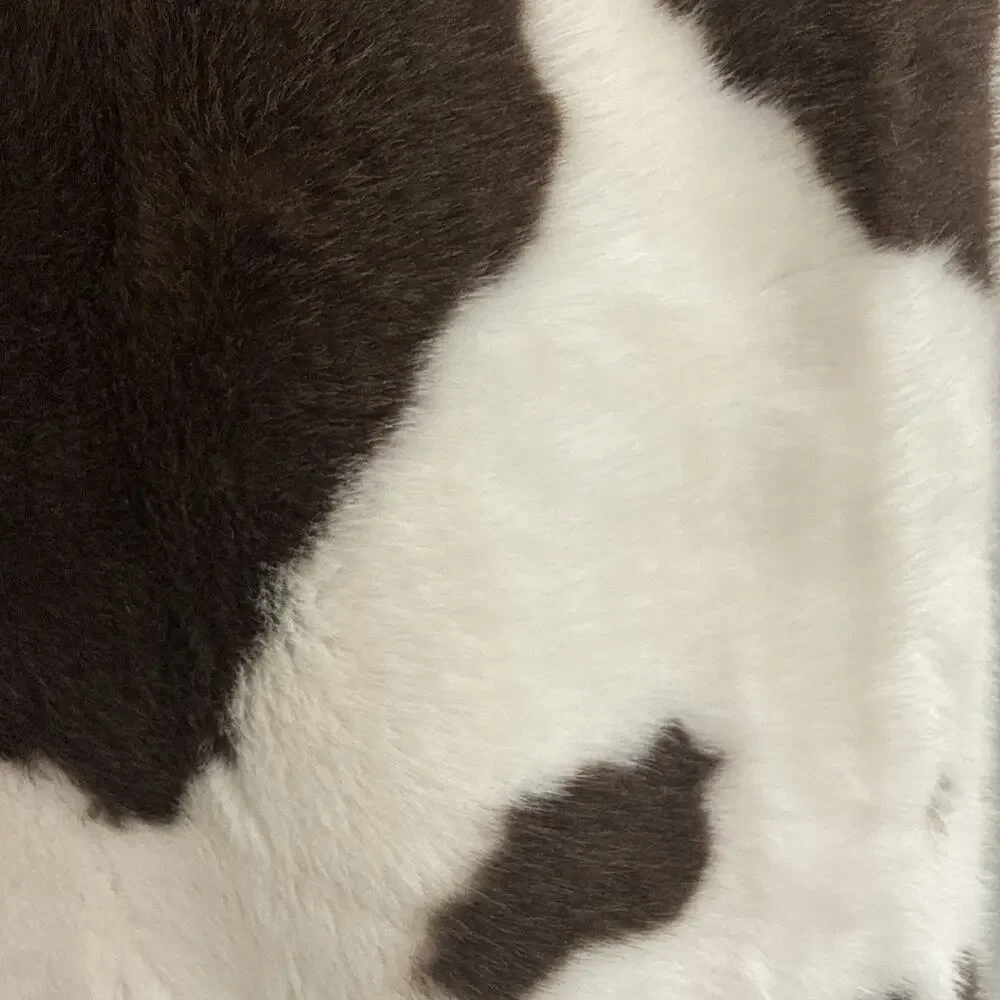NEIMAN MARCUS Luxury COWHIDE Design Faux Mink Fur Throw Blanket NEW WITH TAGS